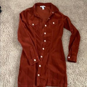 Corduroy rust color shirt dress from forever 21